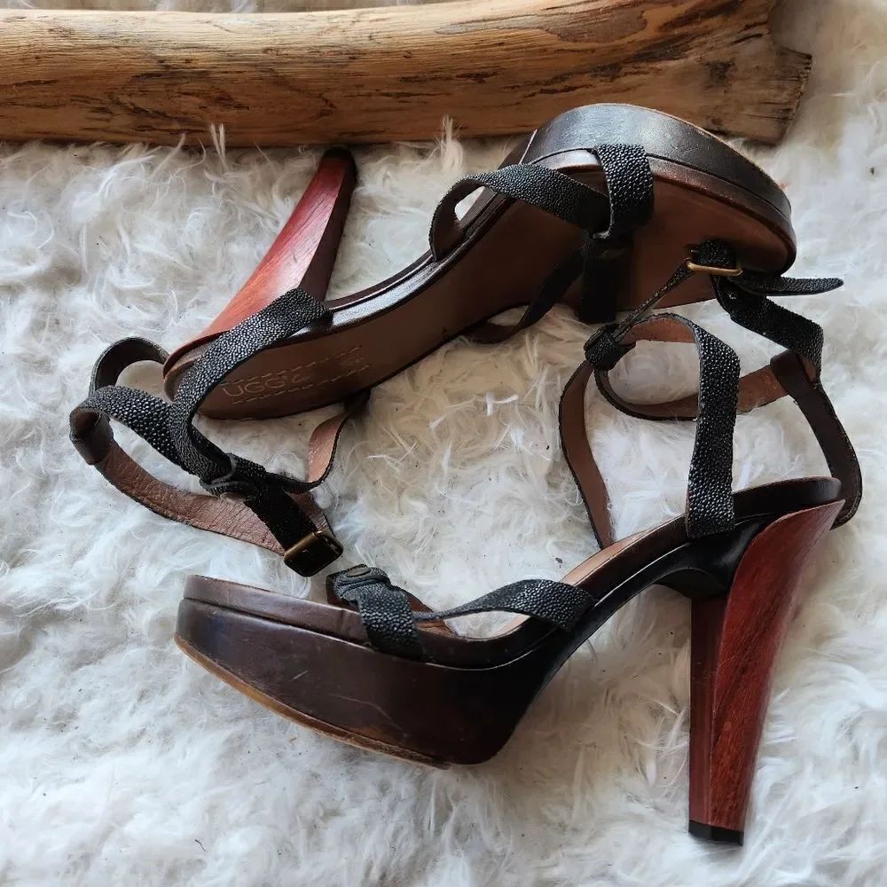 Ugg collection platform heels wood bottom